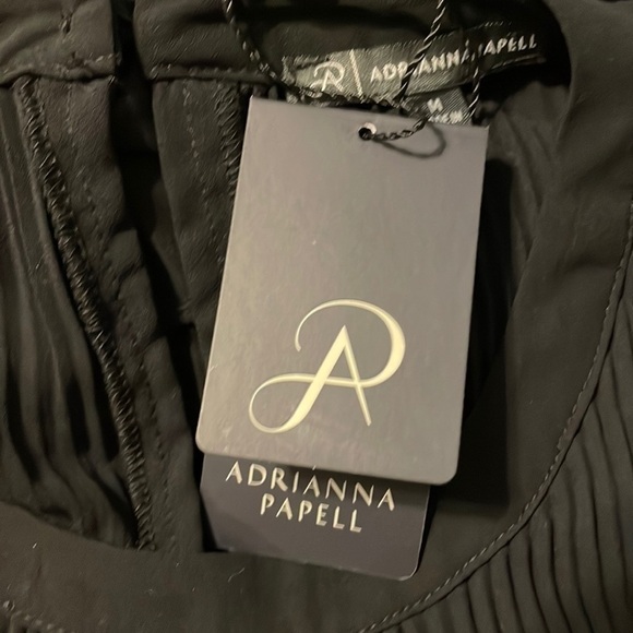 Adrianna Papell Black long sleeved blouse with keyhole button back. NWT. - Picture 8 of 10